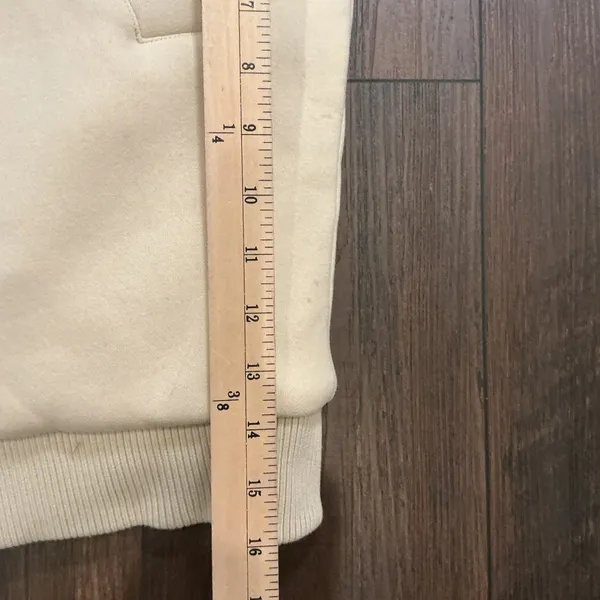 Comfrt Quilted Lining Zip Up Hoodie Cream Oversized Heavyweight Jacket 2XL New - Image 4