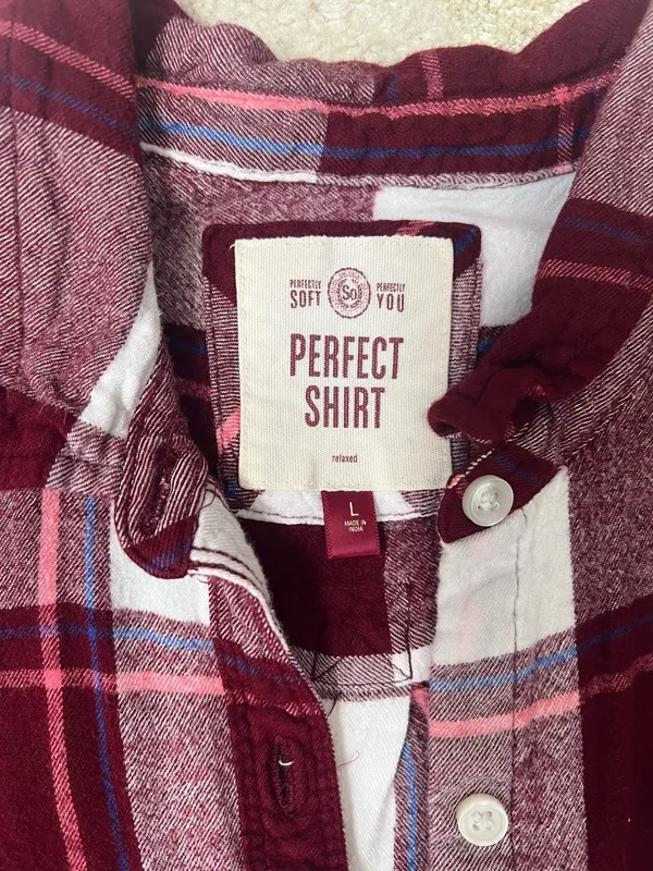 Red and white plaid flannel SO - Image 3
