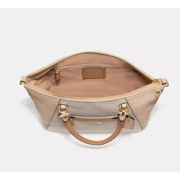 Coach Legacy Jacquard Canvas Edie 31 Medium Shoulder Bag 29848 Beechwood Gold - Image 4