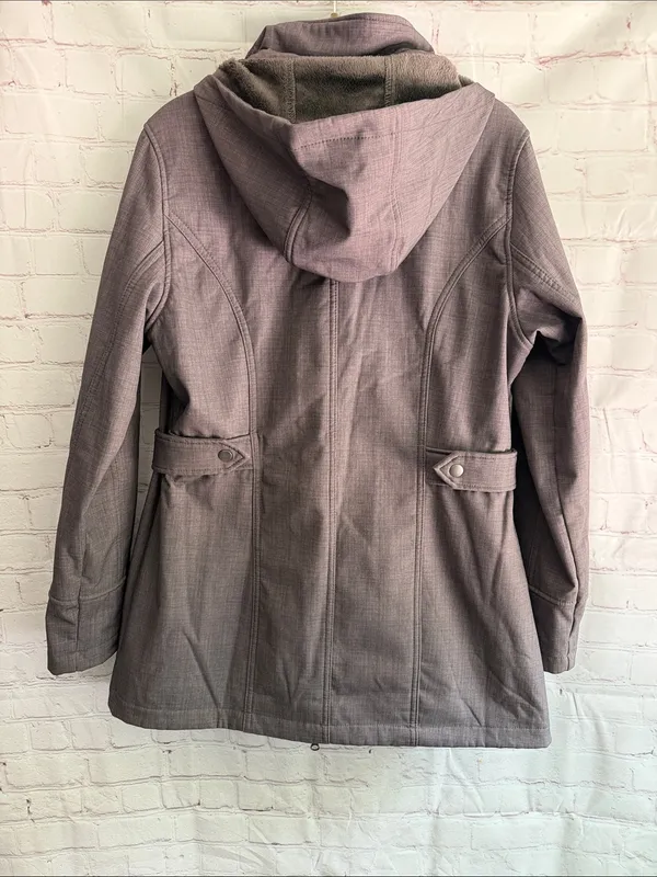 Free Country Mauve-Taupe Zip Front Trench Coat Woman’s Size Medium - Image 3