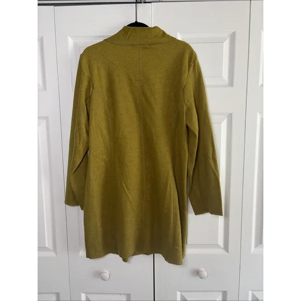 Bella Blue Longline Button Cardigan Womens Size S/M Olive Wool Blend Lagenlook - Image 6