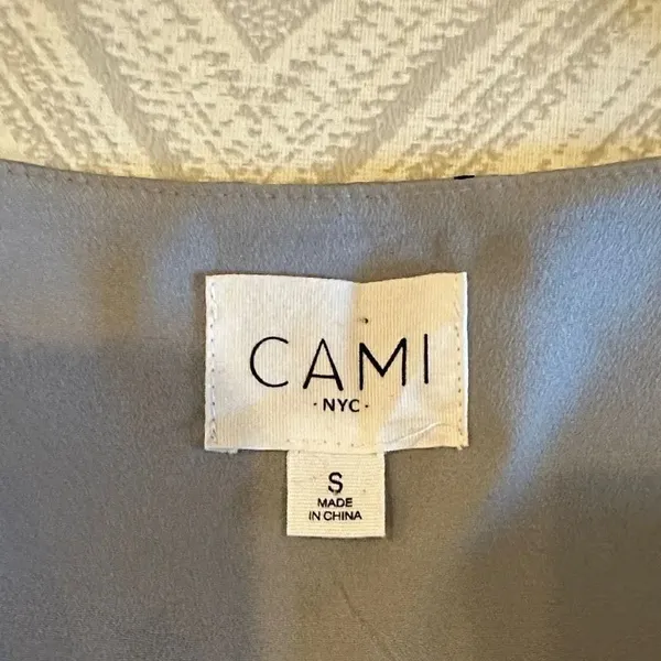 Cami NYC Silver & Black Star Print Silk Camisole Tank Top Size S - Image 5