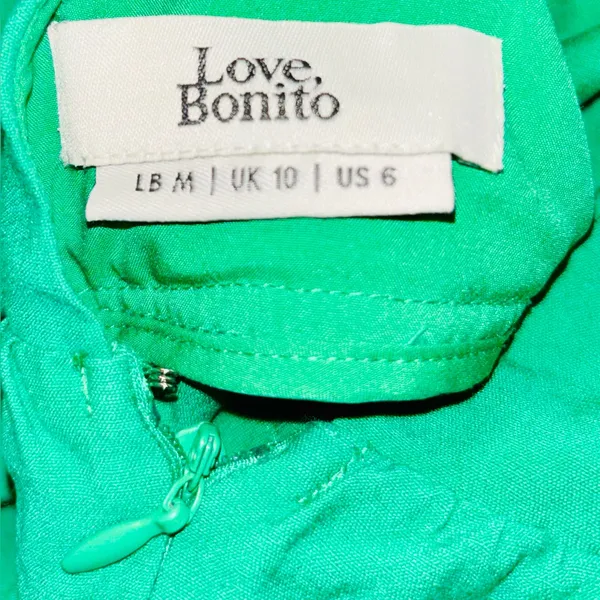 Love, Bonito Green Katrine Padded Tiered Low Back Maxi Dress Size 6 - Image 4