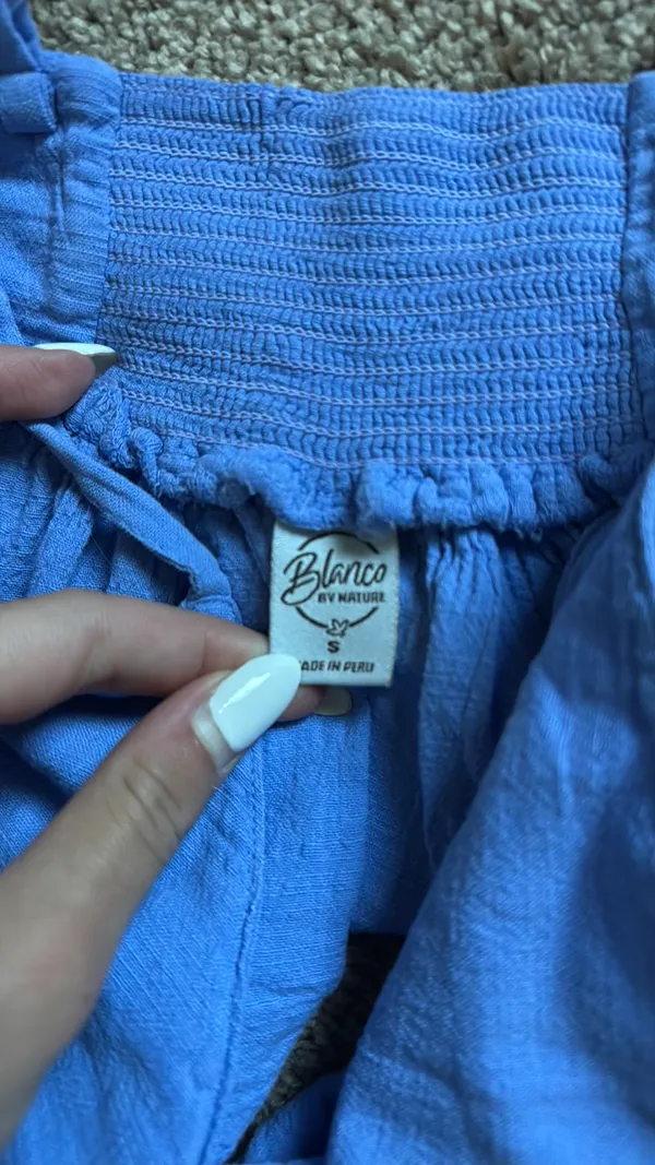 Blanco By Nature Boutique Flowy Top Blue - Image 3