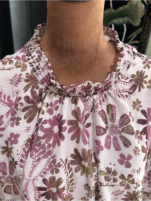 Free People Clarissa Printed Top – Lilac Grey Combo – Size Medium - Image 3
