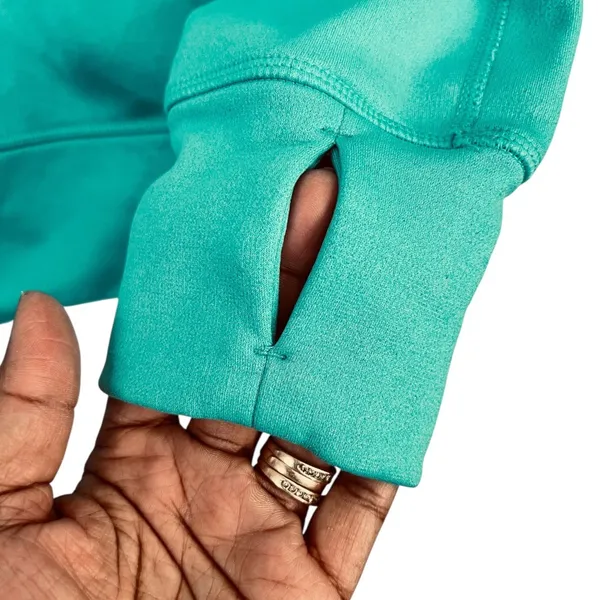Nike Therma-FIT Women's Teal Green Fleece Pullover Hoodie - Size Medium - Image 4