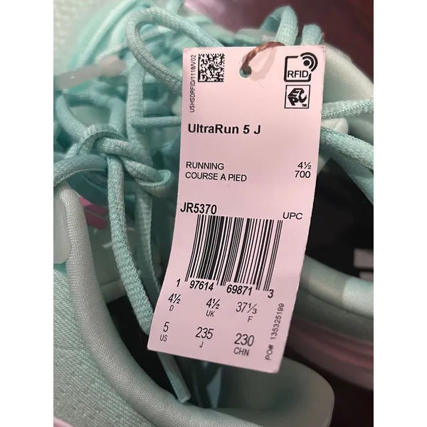 adidas Ultrarun 5 Clear Mint White Bliss Pink size 5 Sneakers/ Shoes - Image 5