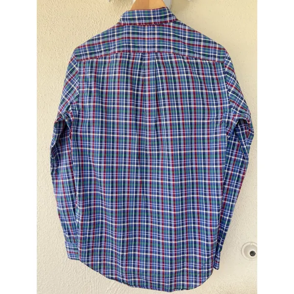 Ralph Lauren Women’s SP Petite Blue Plaid Long Sleeve Button Down Western Prep - Image 4