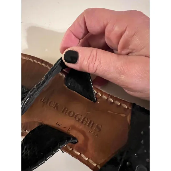 Jack Rogers Women's Black Leather Sandals - Image 3