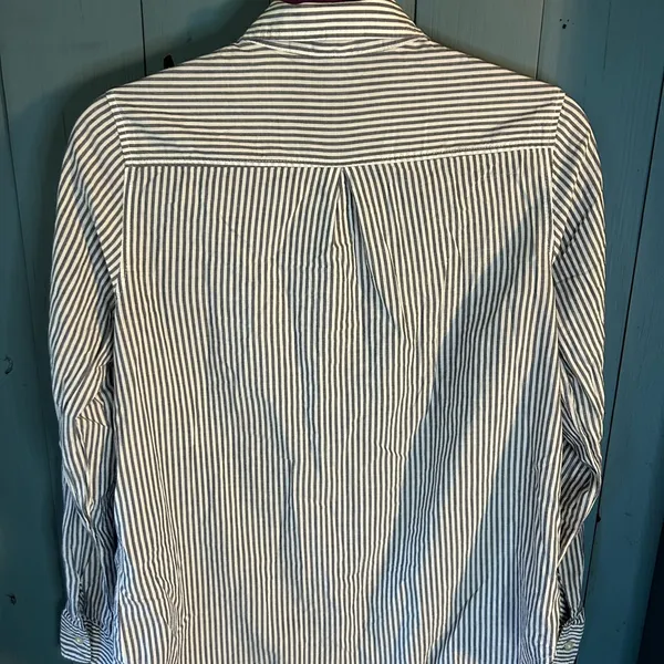 Old Navy Blue and White Striped Button Down Shirt | Women’s Size Small - Image 3