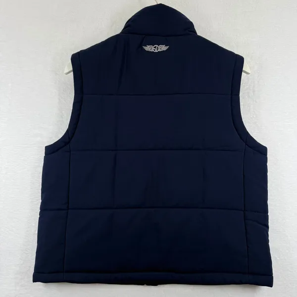 Straight Down Sandy Puffer Vest New‎ indigo Blue Insulated Full Zip Size Large - Image 11
