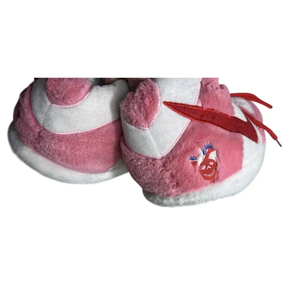 Sneaker Slippers High Top Plush Pink White Comfycore - Image 9