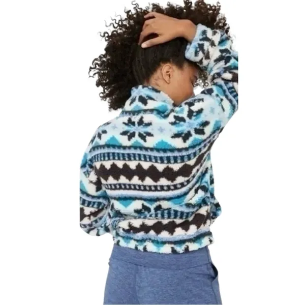 Aerie Offline Oversized Aztec Fleece Sherpa Quarter Zip Pullover size Medium - Image 3
