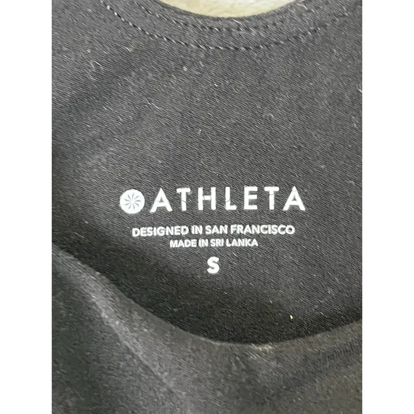 Athleta Conscious Crop Sports Bra Top Black Racerback Size Small Athleisure - Image 5
