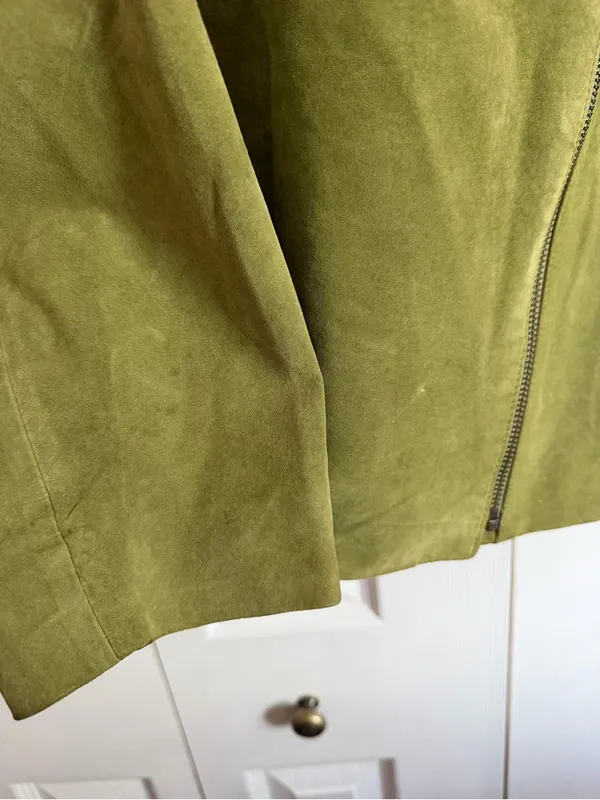 Olive green women’s Alfani moto leather jacket size 1X - Image 15