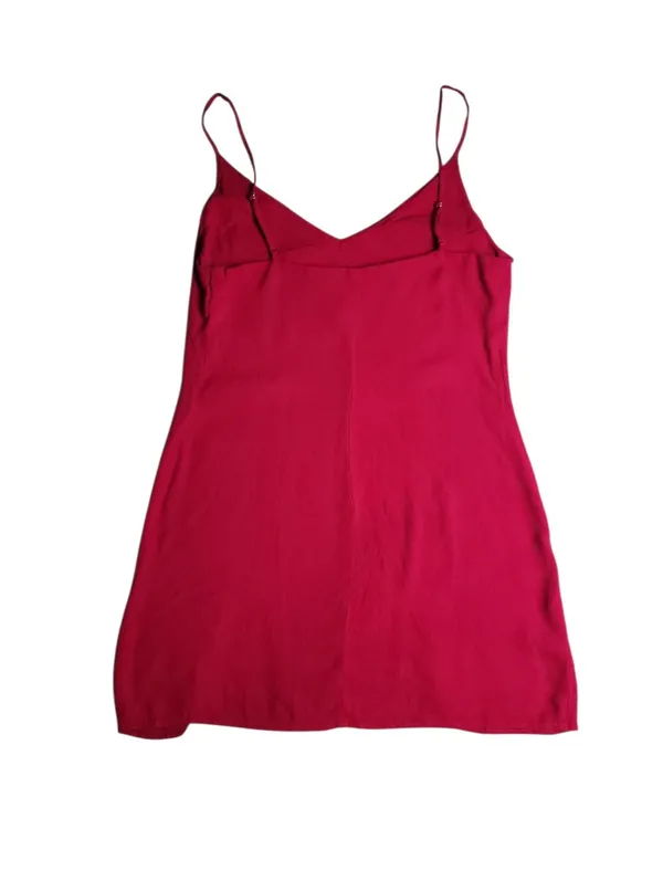 Reformation Marlowe Slip Dress Red V-Neck Spaghetti Strap Mini Slit Womens Sz S - Image 16