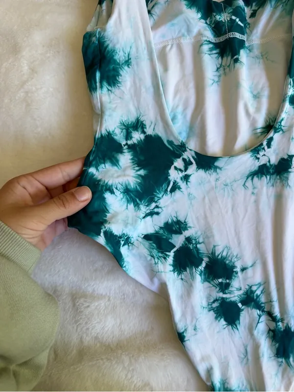 Dippin Daisy’s Swimwear One Piece Teal Tie Dye Size Small - Image 5