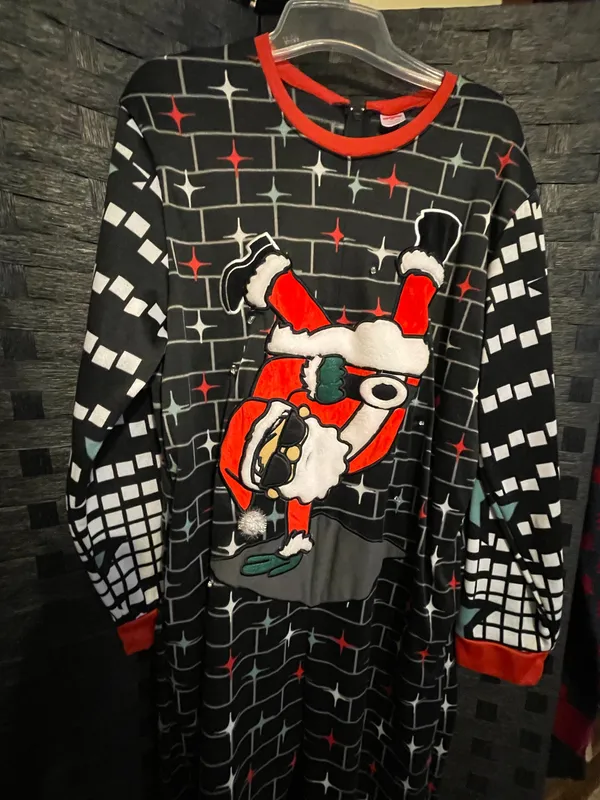 Holiday Time Santa Claus unisex bodysuit Christmas bodysuit sz Lg RARE read - Image 4