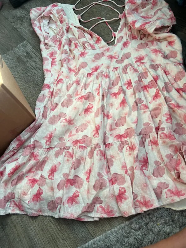 Petal & Pup Clementine Mini Dress - Cream Floral size XL - Image 8