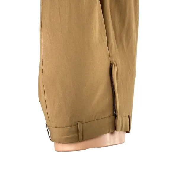 Aritzia Babaton Women's Tan High Waisted Wide Leg Straight Trousers Pants Size 4 - Image 3