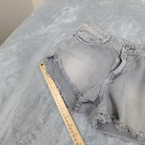 Free People Womens Shorts W 27 Button Fly Low Rise Cut Off 2" Inseam Distressed - Image 5