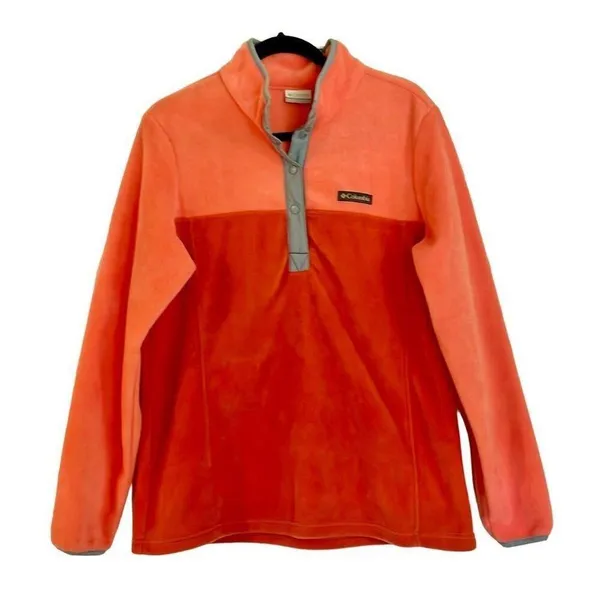 NWOT orange colorblock fleece quarter snap pullover large - Image 10
