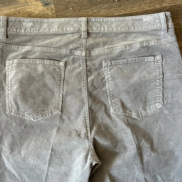 Talbots Womens‎ 16 High-Waist Straight-Leg Corduroy Pants Gray Stretch Cotton - Image 5