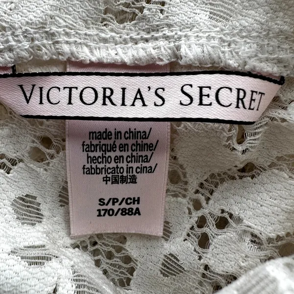 Victoria's Secret Coconut Romper Sweetheart Neckline Cami Floral Lace White S - Image 3