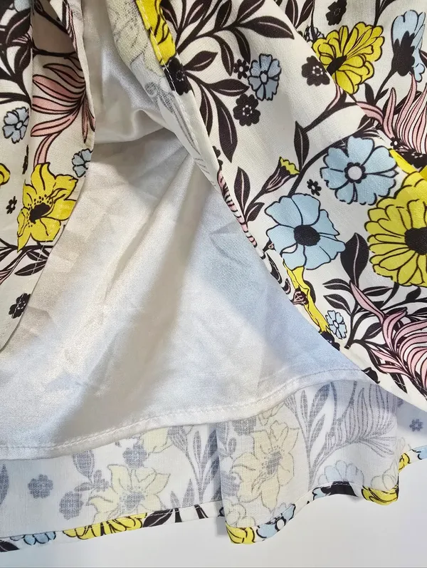 Modcloth Retro Yellow Floral Skirt Size L - Image 5