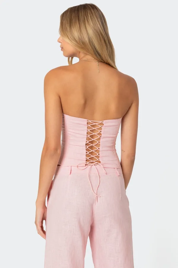 Edikted Arya Linen Look Corset - Image 2