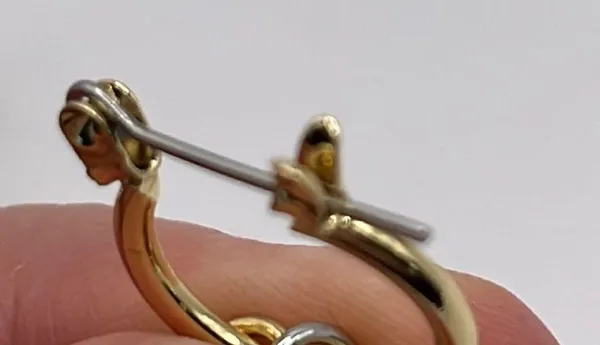 1/2” Gold Tone Hoops with Mixed Tone Star and Moon (silver stars/gold moons) - Image 9