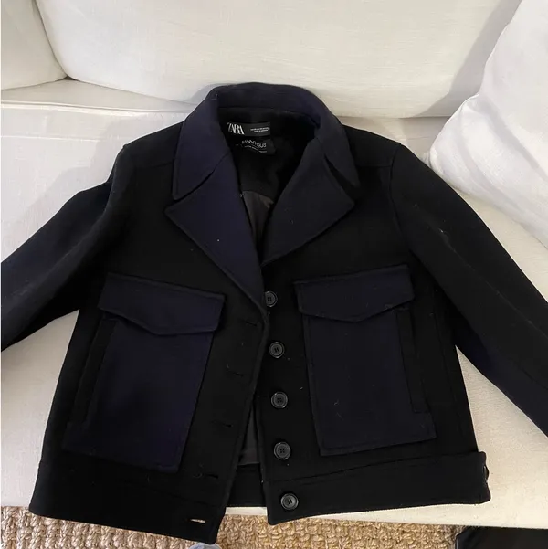 ZARA Italian Manteco Wool Coat Jacket - Image 4