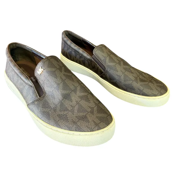 Michael Kors Brown MK Monogram Slip On Loafers Size 8 - Image 2