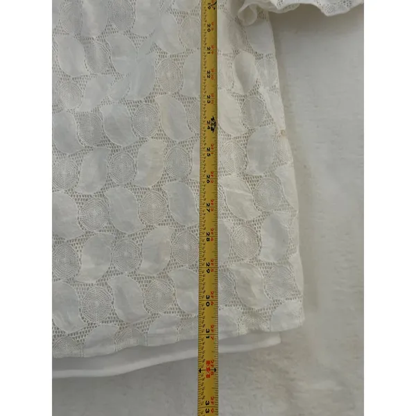 Muse White Lace Ruffle‎ Bell Sleeve Shift Dress Womens Size 8 Bridal Graduation - Image 5