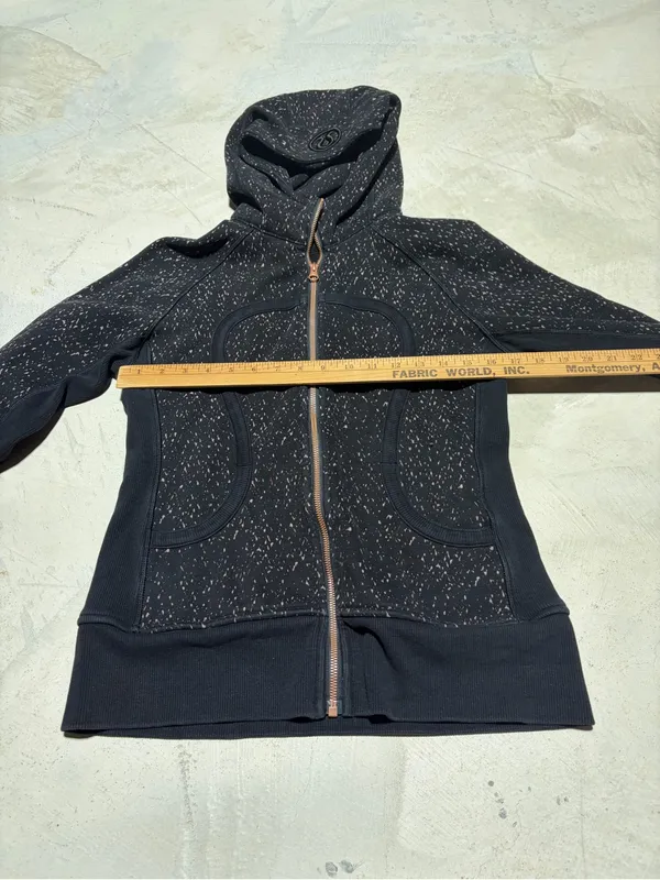 lululemon athletica Black Speckled scuba Hooded Zip Jacket 8 - Image 4