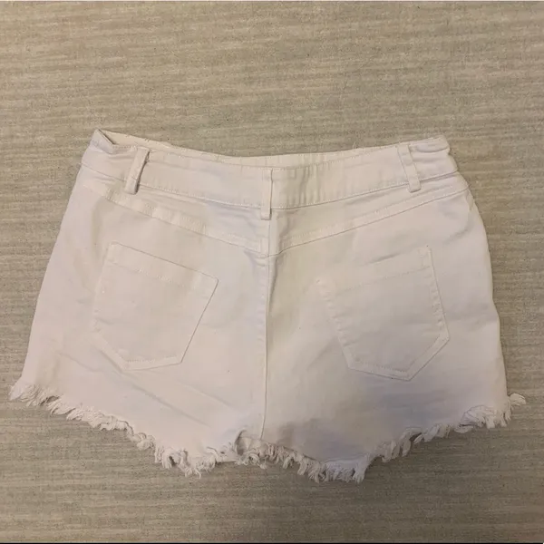 Sugarlips White Distressed Jean Shorts - Image 3