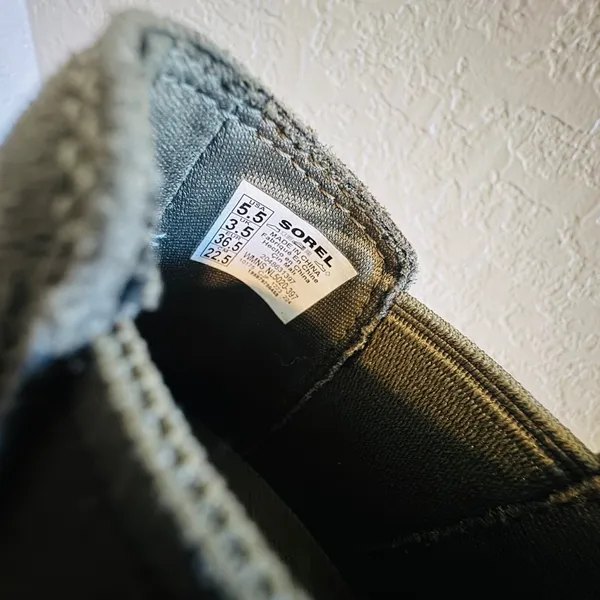 Sorel Evie II Waterproof Chelesa Bootie, Size 5.5 Stone Green, Leather/Suede NWT - Image 6