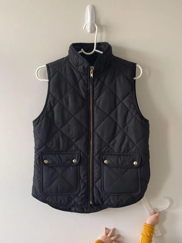 Black J Crew Quilted Vest - Image 3