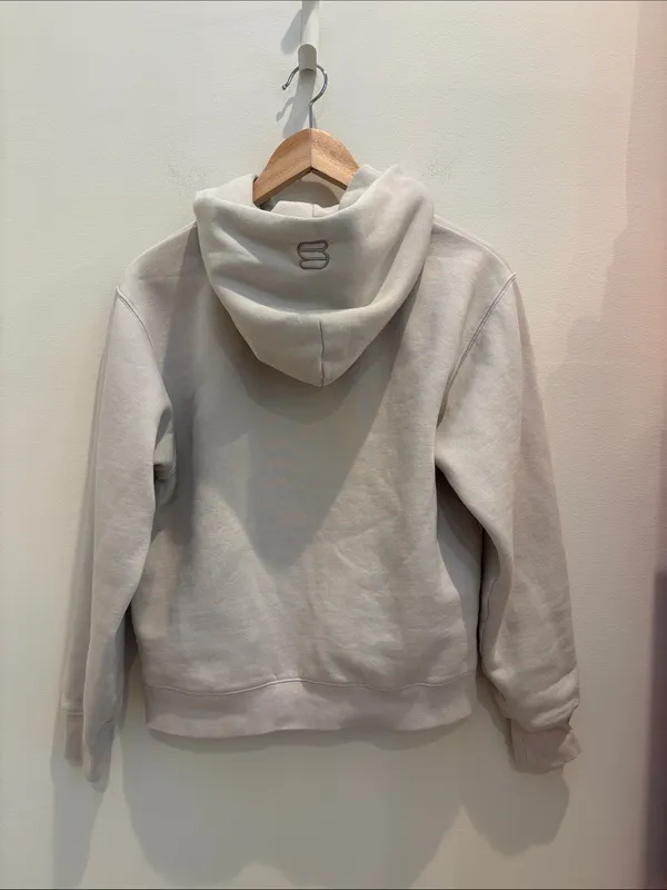 Aritzia Superworld Hoodie Sweatshirt Grey Cozy Oversized XS - Image 2