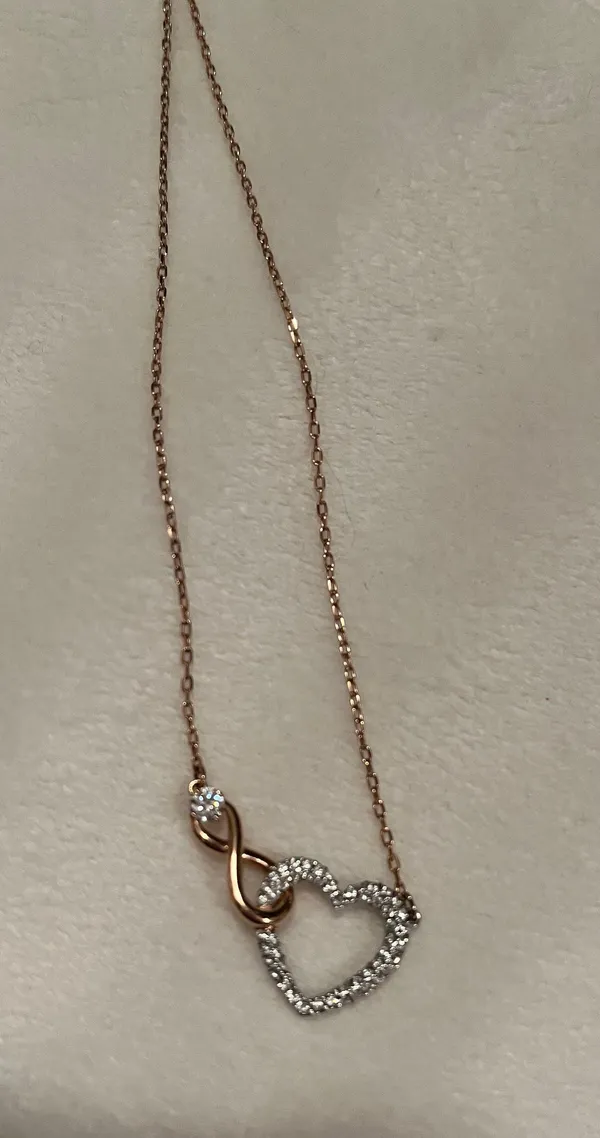 Swarovski Rose gold and silver infinity heart necklace - Image 2