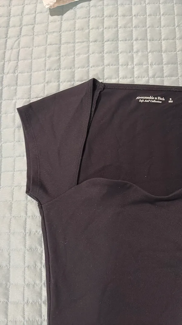 Abercrombie Soft A&F Collection Bodysuit Black Short Sleeve - Image 6