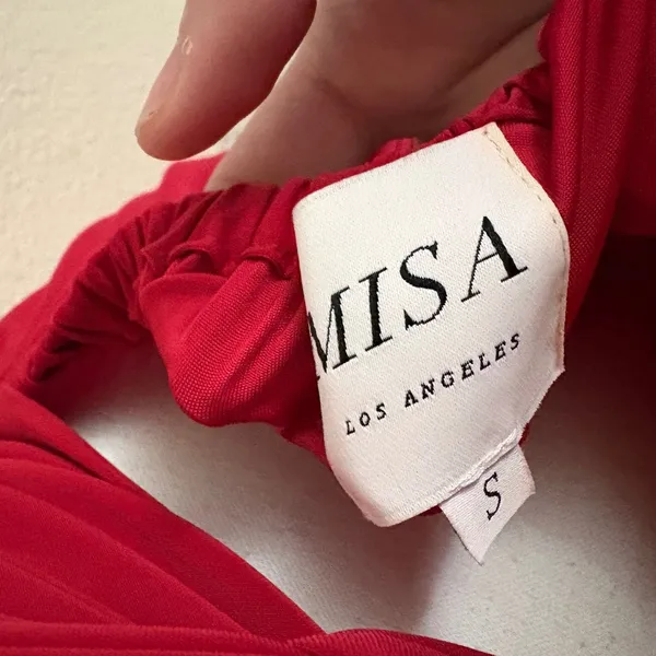 MISA LOS ANGELES Ever Maxi Dress‎ Red Halter Size Small - Image 6