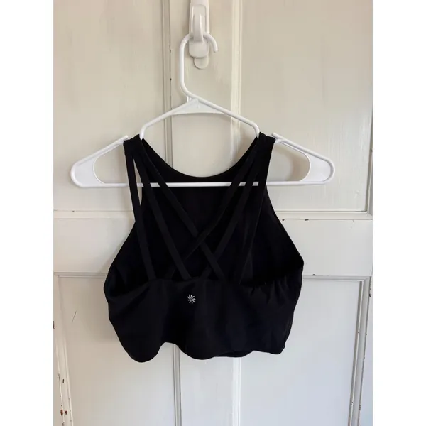 Athleta black strappy back sports bra size‎ medium - Image 2