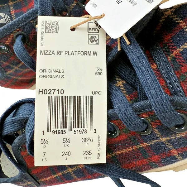 NWT Adidas Nizza RF Platform Plaid Shoes Women's Sz 7 - Image 7
