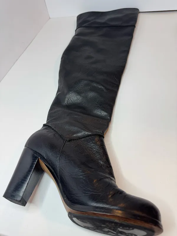 Modern Vintage Black Leather Boots Womens Size EU36.5 - Image 11