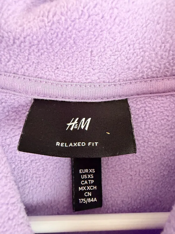 H&M Be Kind to Your Mind Lavender Fleece Hoodie XS - Image 2