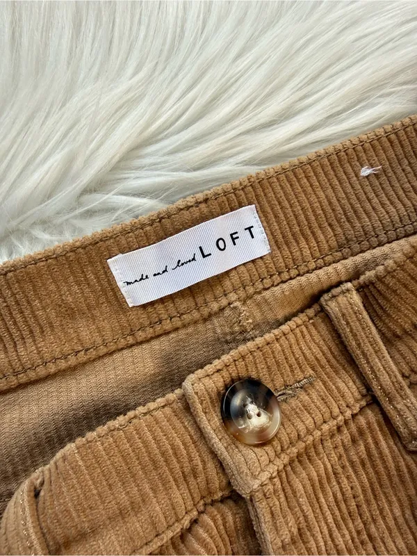 LOFT Gold Straight Leg Ankle Length Corduroy Pants - Image 4