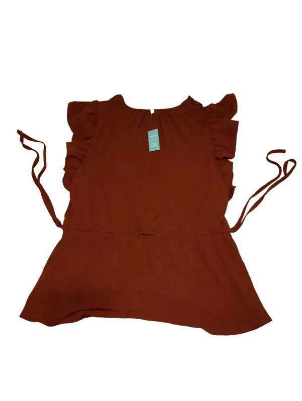 Maurices New With Tags $30 Flutter Sleeve Peplum Blouse Woman’s Medium - Image 3