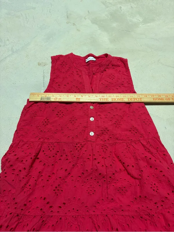 Civico 51 Sleeveless Eyelet cotton Dress medium Italy - Image 4