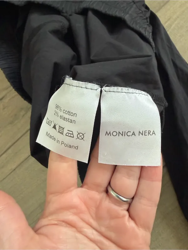 Monica Nera Black High Rise Cotton Ankle Length Jogger Casual Minimalist Pants S - Image 6